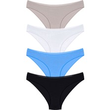 HumaOne 4 Adet Dantel Işlemeli Bikini Külot Mint, Bej, Beyaz, Somon