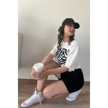 Cidde Kadın Leopar  Baskılı Tişört/sıyah/l