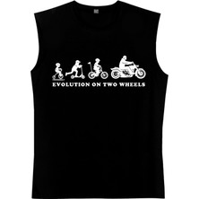 Rock&Roll Iki Teker Evrimi Siyah  Kesik Kol / Kolsuz Erkek T-Shirt