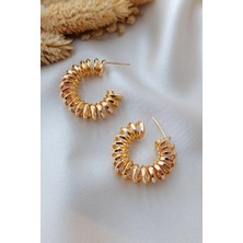 Cosita Modern Gold Spiral Halkalı Zarif Günlük Minimal Küpe