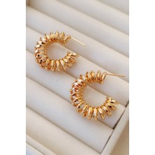 Cosita Modern Gold Spiral Halkalı Zarif Günlük Minimal Küpe