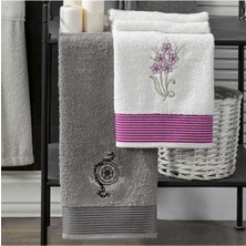 Rebeka Home Collection Krem K Antrasit Havlulu Bornoz 4 Lü Set