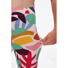 Cutouts Foliage Kız Çocuk Desenli Diz Altı Tayt Kapri