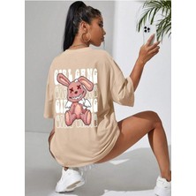 Mercoledi Girl Gang Baskılı Oversize T-Shirt Salaş Boyfirend