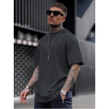 Mercoledi Düz Basic Oversize Erkek T-Shirt Salaş Boyfirend