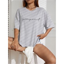 Mercoledi Good Things Baskılı Oversize T-Shirt Salaş Boyfirend