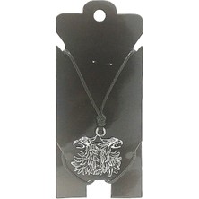 Boncadas Unisex Kore Ip Askılı ve Krom Çelik Kaplamalı Tribal Kolye