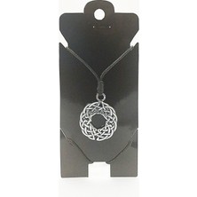 Boncadas Unisex Kore Ip Askılı ve Krom Çelik Kaplamalı Tribal Kolye