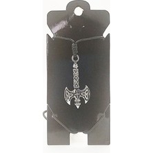 Boncadas Unisex Kore Ip Askılı ve Krom Çelik Kaplamalı Tribal Kolye
