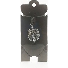 Boncadas Unisex Kore Ip Askılı ve Krom Çelik Kaplamalı Tribal Kolye