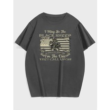 Mercoledi Unisex Black Sheep Baskılı Oversize T-Shirt