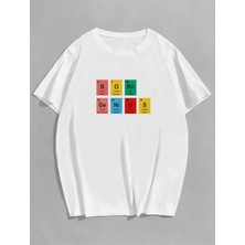 Mercoledi Unisex Born Genius Baskılı Oversize T-Shirt