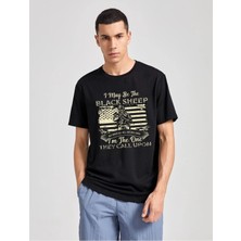 Mercoledi Unisex Black Sheep Baskılı Oversize T-Shirt