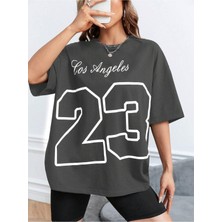 Mercoledi Los Angeles 23 Baskılı Oversize T-Shirt Salaş Boyfirend