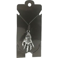 Boncadas Unisex Kore Ip Askılı ve Krom Çelik Kaplamalı Tribal Kolye