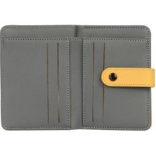 Cengiz Pakel Cengiz Pakel Kadın Mini Boy Çıt Çıt Detaylı Cüzdan – 65315M - Hardal/gri