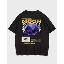 Mercoledi Unisex Moon Baskılı Oversize T-Shirt