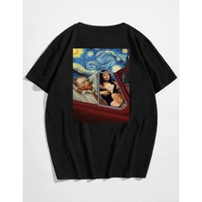 Mercoledi Unisex Mona Lisa Baskılı Oversize T-Shirt