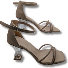 Çiğdem Kundura Grace Royale Kadın Taşlı Kadeh Topuk Abiye Ayakkabı - Grace Royale - Vizon - 39