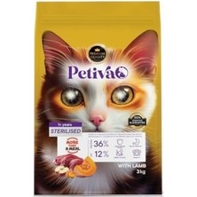 Petiva Kısırlaştırılmış Yetişkin Kediler Için Kuzu Etli Kuru Kedi Maması (3 Kg, Kuzu)