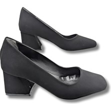 Çiğdem Kundura Saffieren Kadın Klasik Topuklu Ayakkabı - Saffieren  - Siyah-Süet - 37