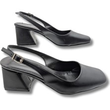 Çiğdem Kundura Schoonheid Kadın Arkası Açık Klasik Topuklu Ayakkabı - Schoonheid - Siyah - 38