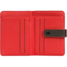 Cengiz Pakel Cengiz Pakel Kadın Mini Boy Çıt Çıt Detaylı Cüzdan – 65315M - Siyah/kırmızı