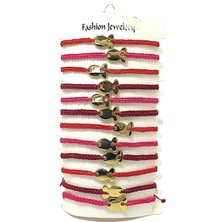 12’şerli  Ayarlanabilir Ipli Unisex Bijuteri Bileklik Seti