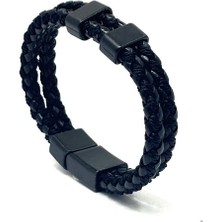 Unisex Mıknatıs Kilitli Deri Bileklik