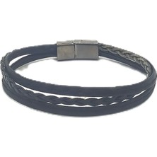 Unisex Mıknatıs Kilitli Deri Bileklik