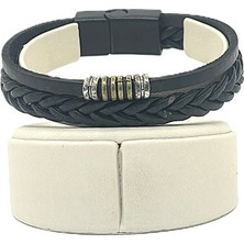 Unisex Mıknatıs Kilitli Deri Bileklik