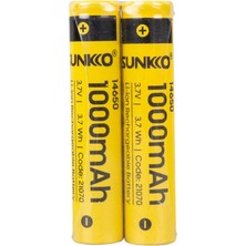 Sunkko 3.7 Volt 1000 Mah 14650 Şarj Edilebilir Pil  (Tekli) (4172)