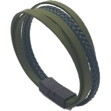 Unisex Mıknatıs Kilitli Deri Bileklik