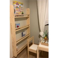 Ahşap Montessori Kitaplık Çocuk Odası Eğitici Kitaplık