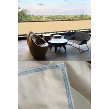 Branda Dünyası 80 x 630 cm Krem Balkon Filesi - Yüzde 95'lik Şeritli Halkalı File