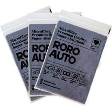 Roro Auto Fuji Mikrofiber Kurulama Bezi 40X40 Gri (3 Adet)