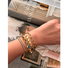 Jern Jewelry Gold Italyan Zinciri Çelik Bileklik