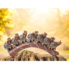 Elifeshop Lüks Motif Işlemeli 7'li Şans Bereket Fil Heykeli Biblo  Dekoratif Ürün Ofis Ev si 11