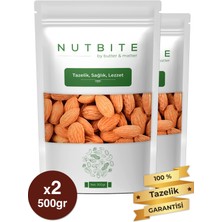 Nutbıte Premium Çiğ Badem Içi 1kg - Taptaze Yeni Mahsül