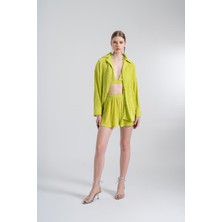 Holly Lolly Oversize Düğme Kapamalı Comfy Gömlek Yeşil