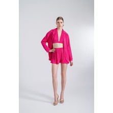 Holly Lolly Oversize Düğme Kapamalı Comfy Gömlek Pembe