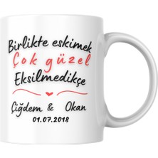 Mug Station Sevgililer Günü Özel Baskılı Kupa Bardak/Mug - Birlikte Eskimek Çok Güzel