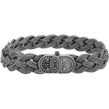 HS Demirci 925 Ayar Gümüş Elişi Örgü Bileklik