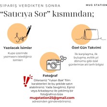 Mug Station Sevgililer Günü Özel Kişiye Özel Fotoğraflı & Yukarı Bak Film Temalı Kupa Bardak