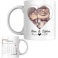 Mug Station Sevgililer Günü Özel Kişiye Özel Fotoğraflı & Yukarı Bak Film Temalı Kupa Bardak