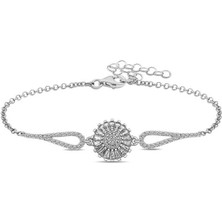 HS Demirci 925 Ayar Gümüş Rodyum Baget Taşlı Sonsuzluk Bileklik