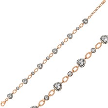 HS Demirci 925 Ayar Gümüş Rose Kalpler Bileklik