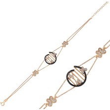 HS Demirci 925 Ayar Gümüş Rose Kelebek Bileklik