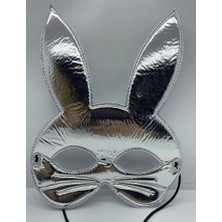 Xnews Gümüş Renk Kumaş Tavşan Maskesi