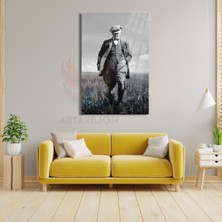 Siyah Beyaz Atatürk Görseli Kırılmaz Cam Tablo Dijital Baskı Kırılmaz Cam